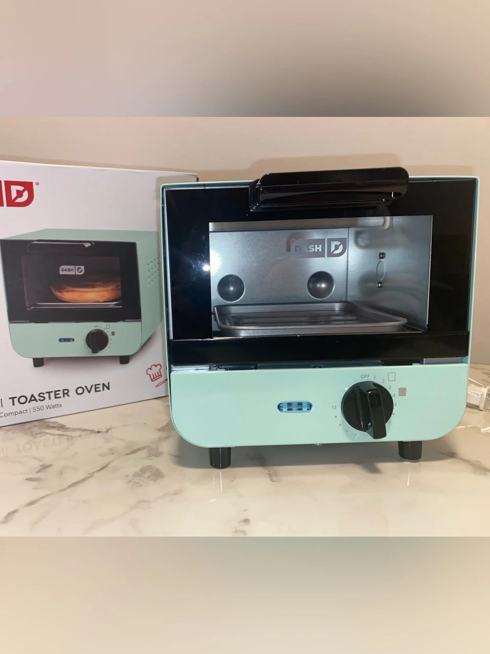 DASH - Mini Metal Toaster Oven in Light Blue